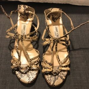 Jimmy Choo snake skin sandal wedge
